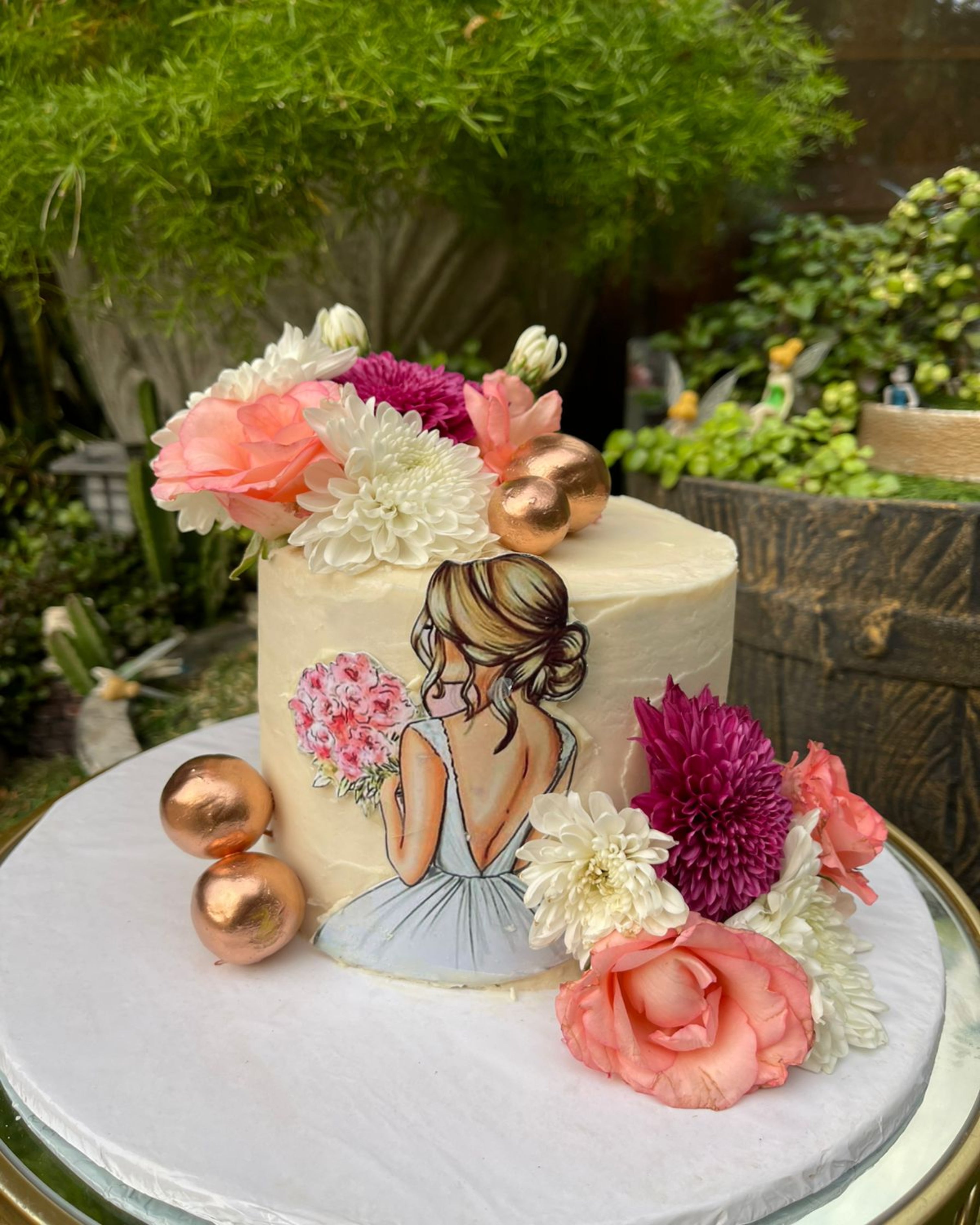 Blushing Bride Floral Cake