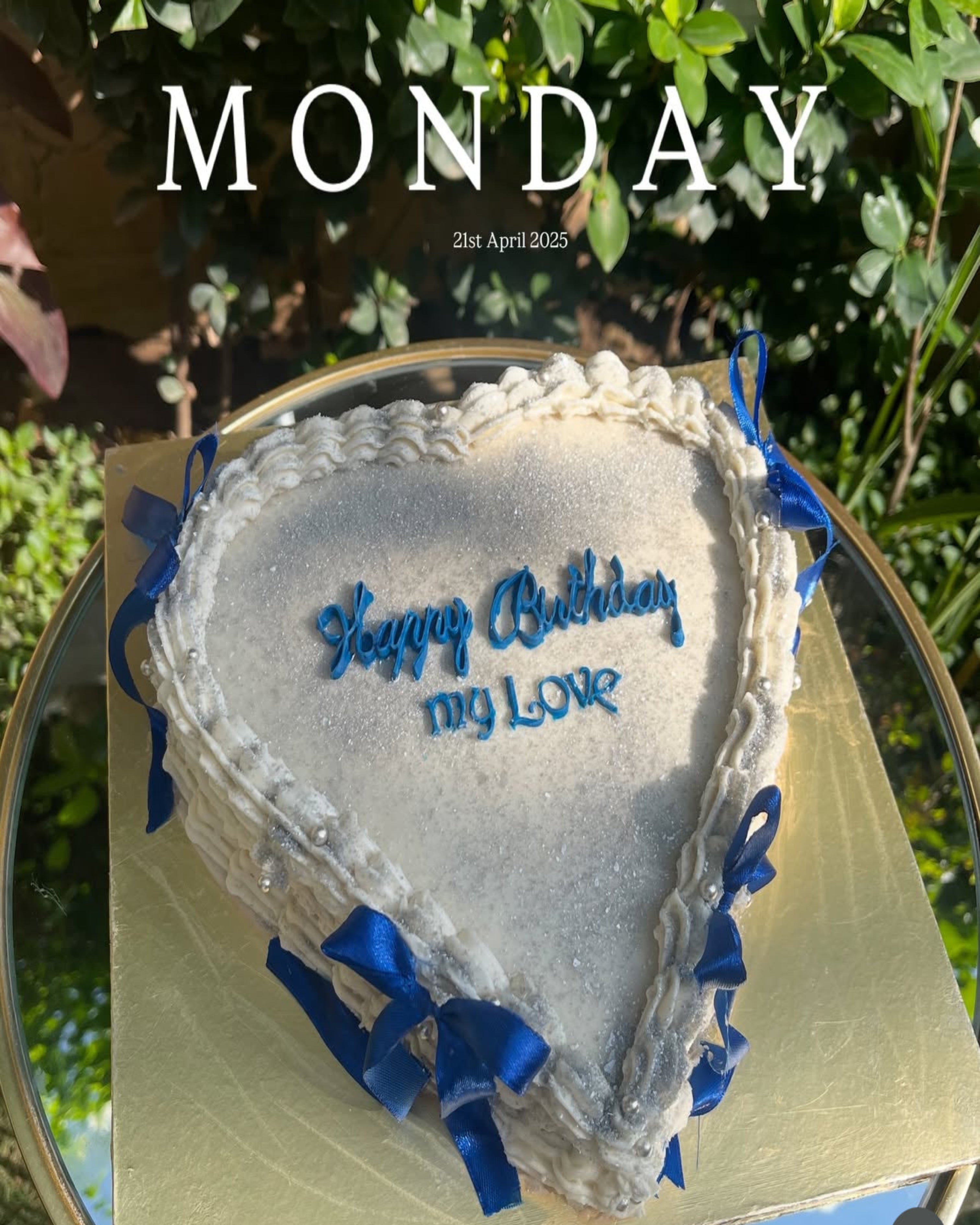 Sparkles & Blue Ribbons Cake